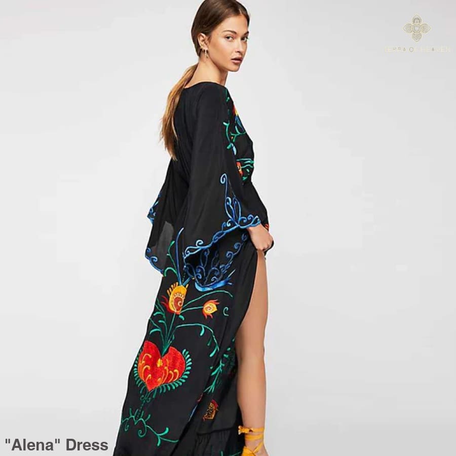 alena maxi dress Alena Floral Maxi Dress White / XL / 100%Polyester