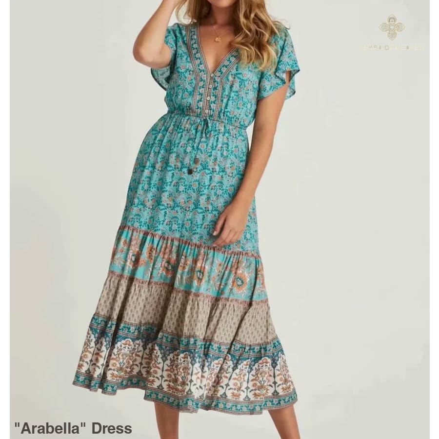 ’Arabella’ Dress - Turquoise / XS - Dress