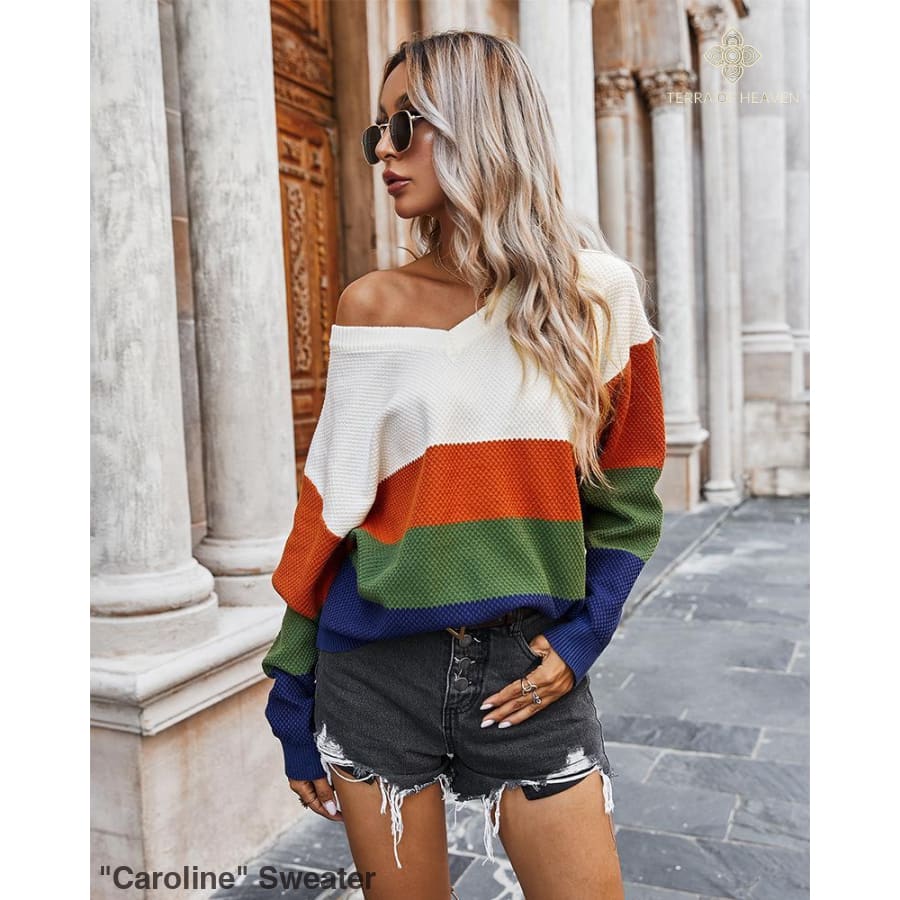 Caroline Sweater - L / Orange - sweater