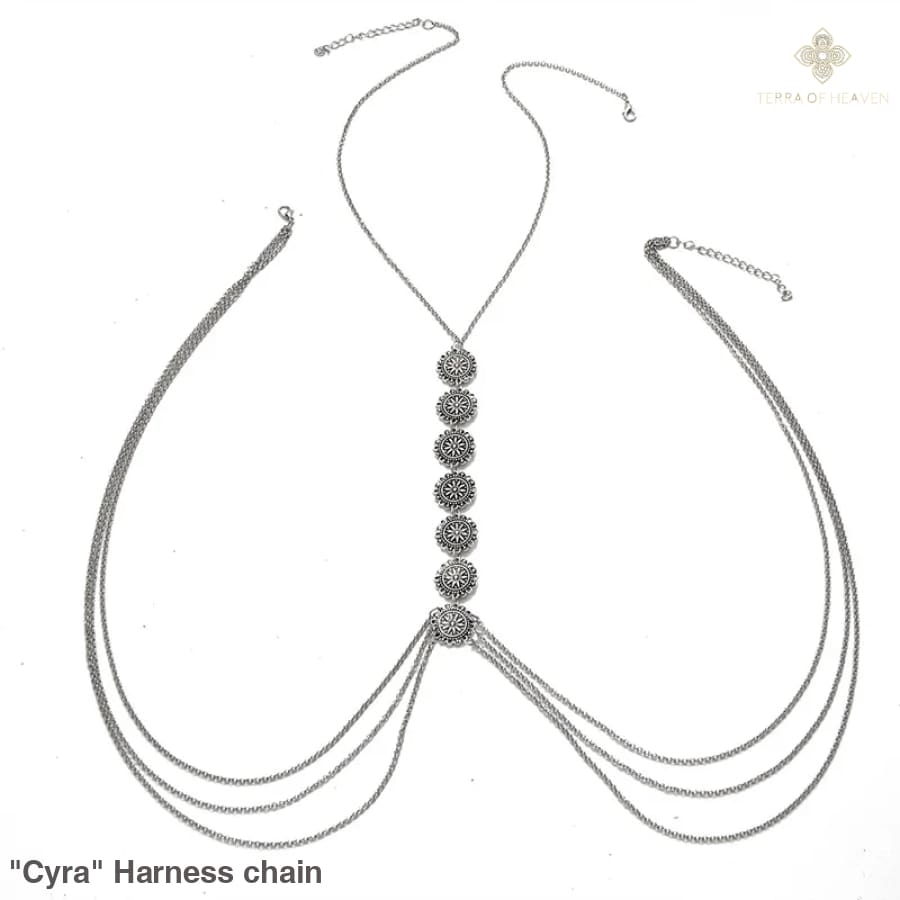 ’Cyra’ Harness chain - Silver - Swimsuit