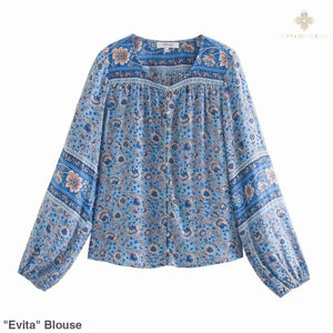 ’Evita’ Blouse - Blue / S - Blouse