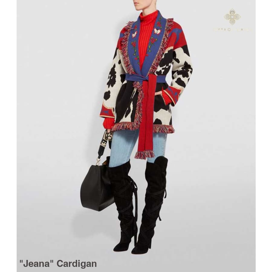 Jeana Cardigan - blue red / M - cardigan