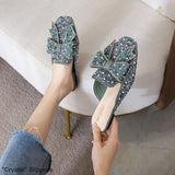 Crystal Slippers - green / 37